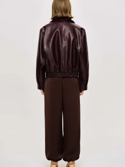 Source Unknown Accessoires-Blouson Aviateur Ennio En Similicuir, Acajou