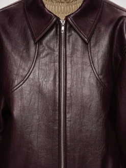 Source Unknown Accessoires-Blouson Aviateur Ennio En Similicuir, Acajou