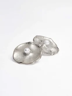 Source Unknown Accessoires-Boucles D'Oreilles A Tige Jardin, Argent