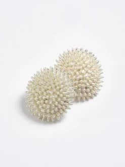 Source Unknown Vêtements-Boucles D'Oreilles Boules De Perles, Creme