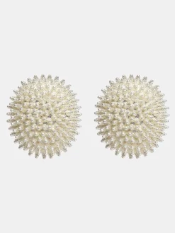 Source Unknown Vêtements-Boucles D'Oreilles Boules De Perles, Creme