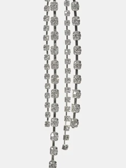 Source Unknown Accessoires-Boucles D'Oreilles Pendantes En Cristal, Argent