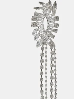 Source Unknown Accessoires-Boucles D'Oreilles Pendantes En Cristal, Argent