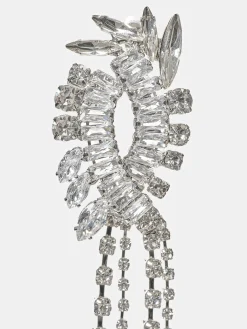 Source Unknown Accessoires-Boucles D'Oreilles Pendantes En Cristal, Argent