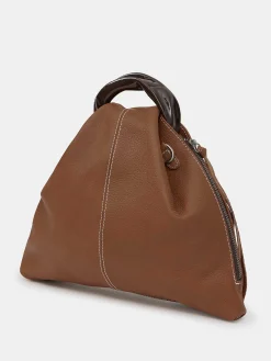 Source Unknown Vêtements-Cabas Triangle En Cuir De Veau, Brune