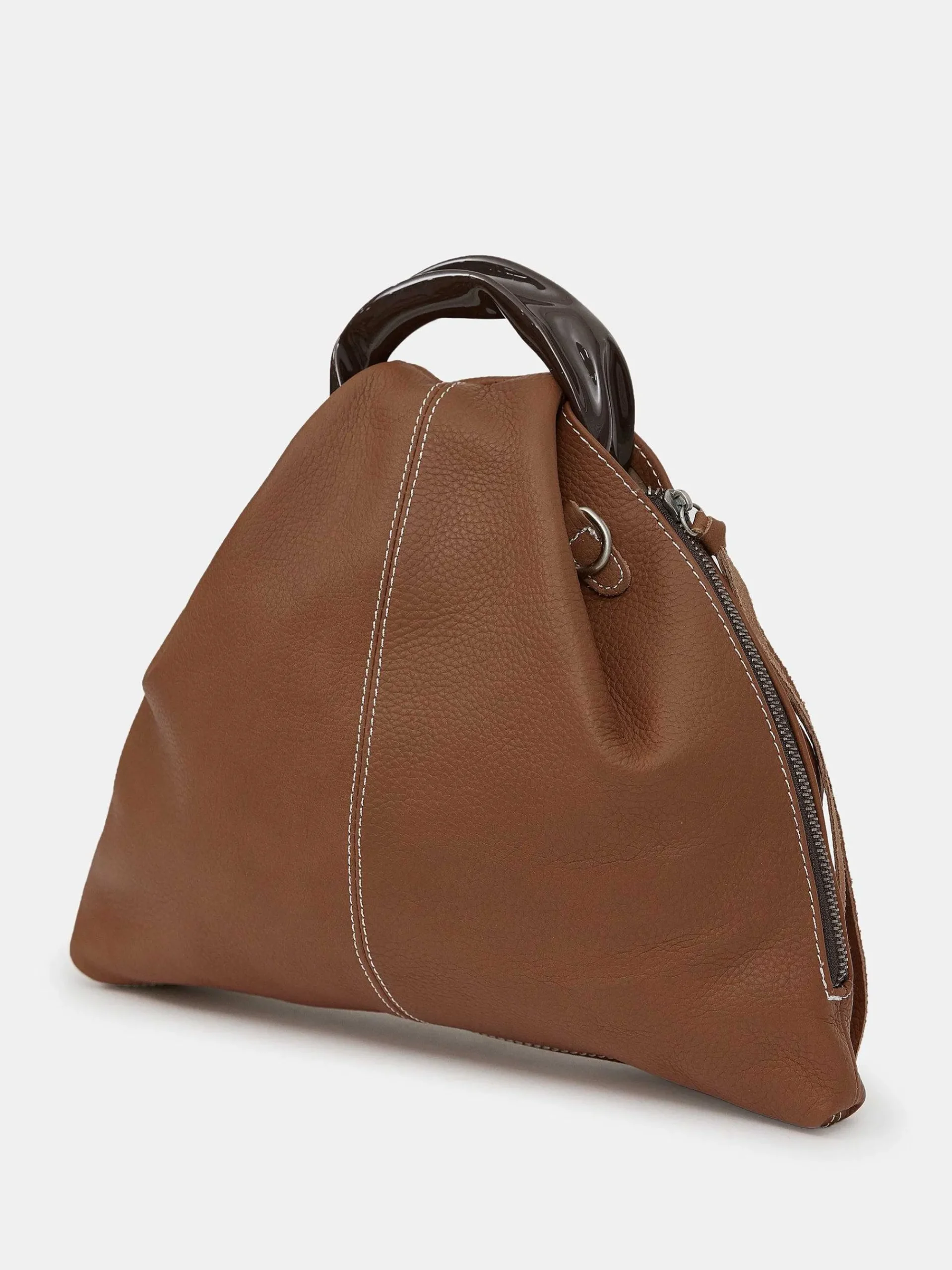 Source Unknown Vêtements-Cabas Triangle En Cuir De Veau, Brune