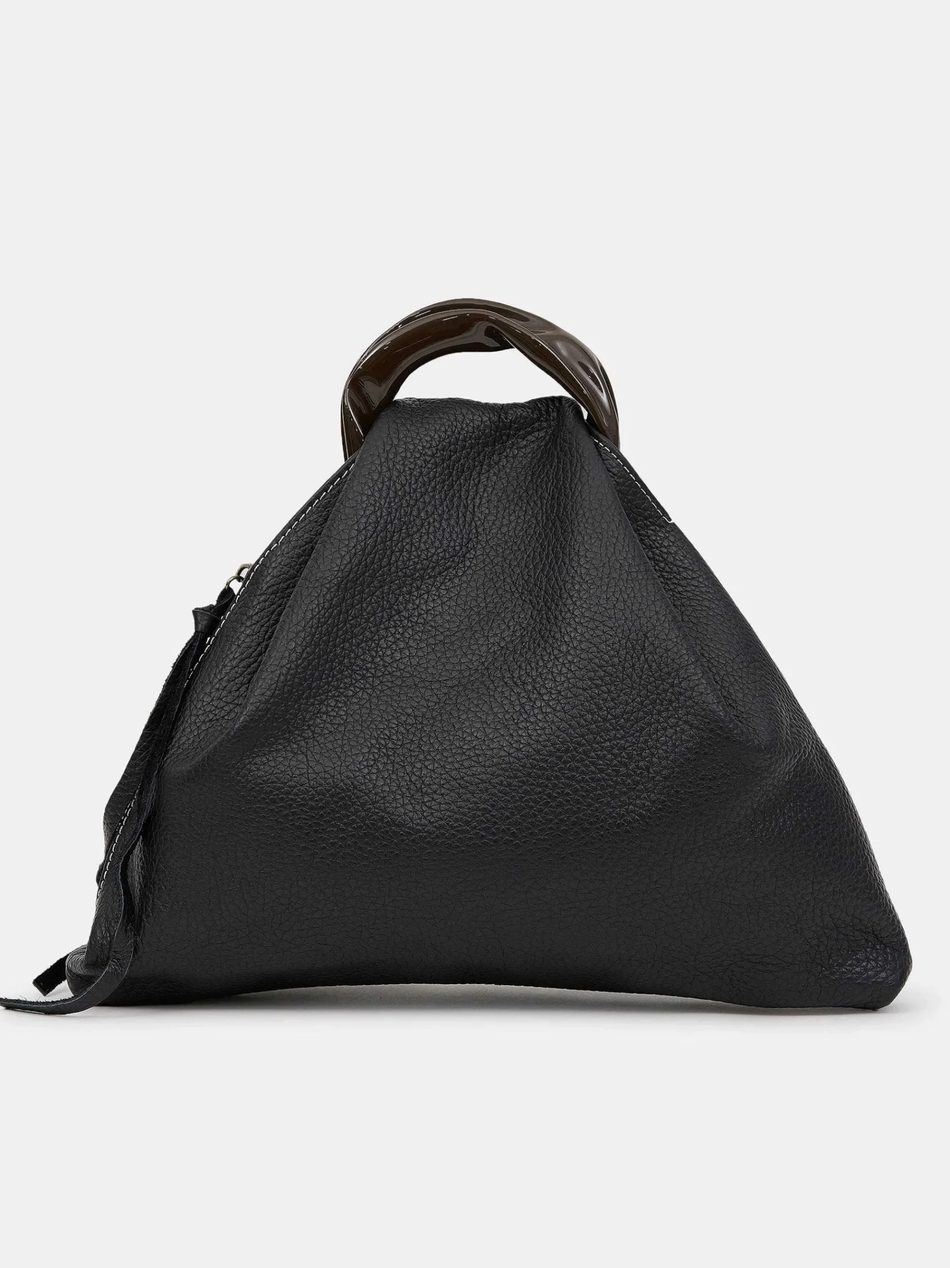 Source Unknown Vêtements-Cabas Triangle En Cuir De Veau, Noir
