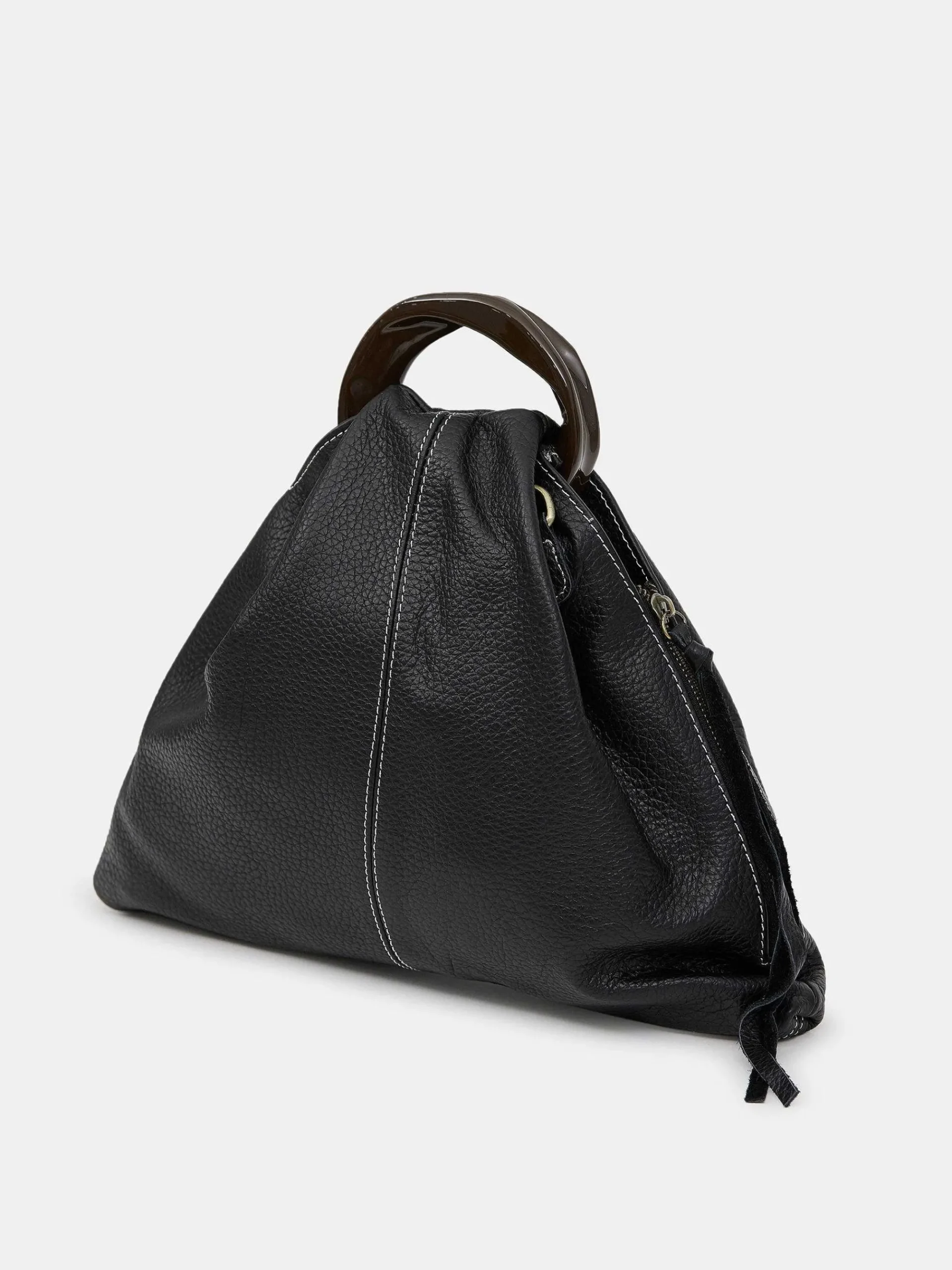 Source Unknown Vêtements-Cabas Triangle En Cuir De Veau, Noir