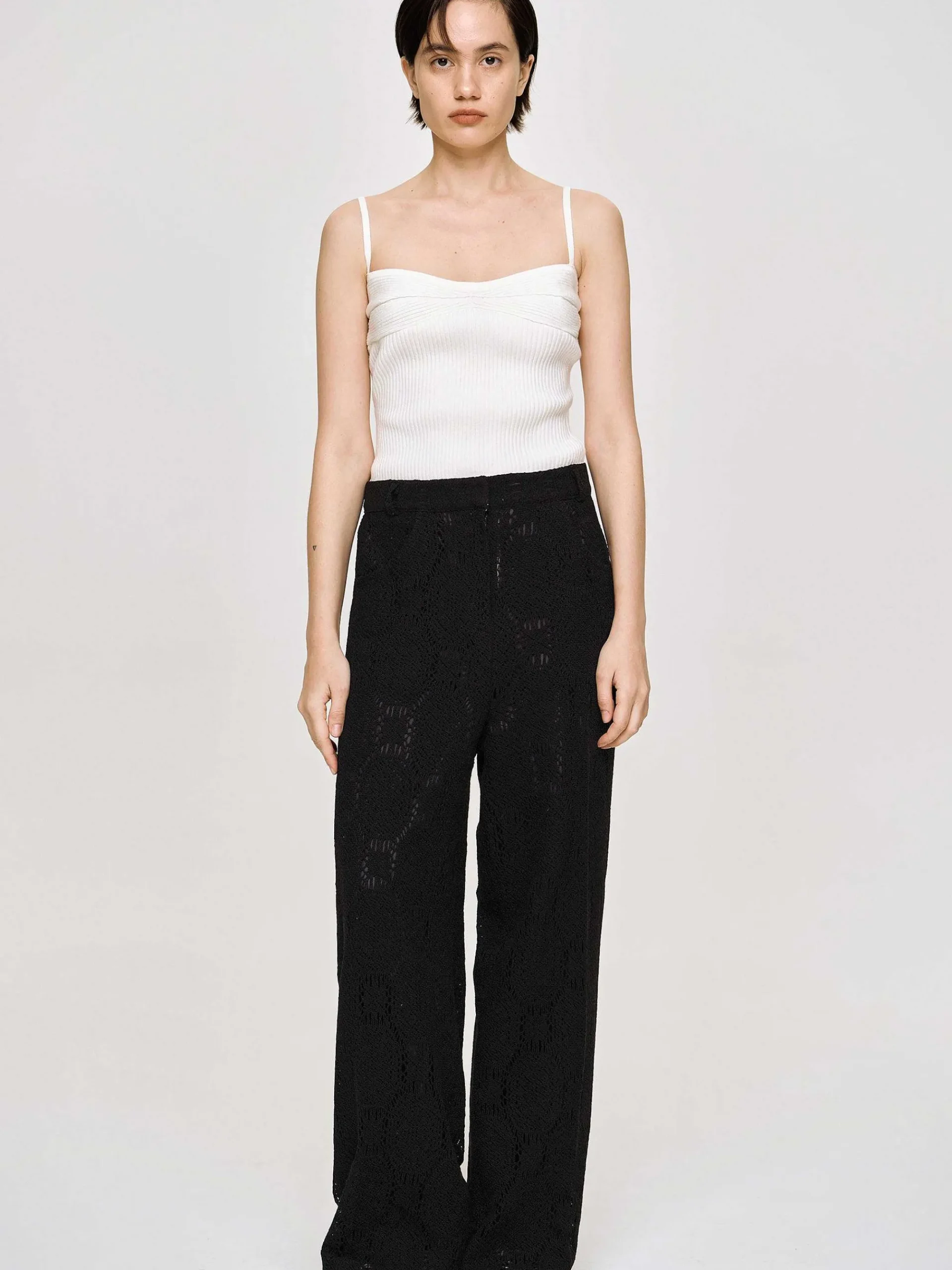 Source Unknown Vêtements-Camisole En Tricot Cotele, Blanc