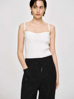 Source Unknown Vêtements-Camisole En Tricot Cotele, Blanc