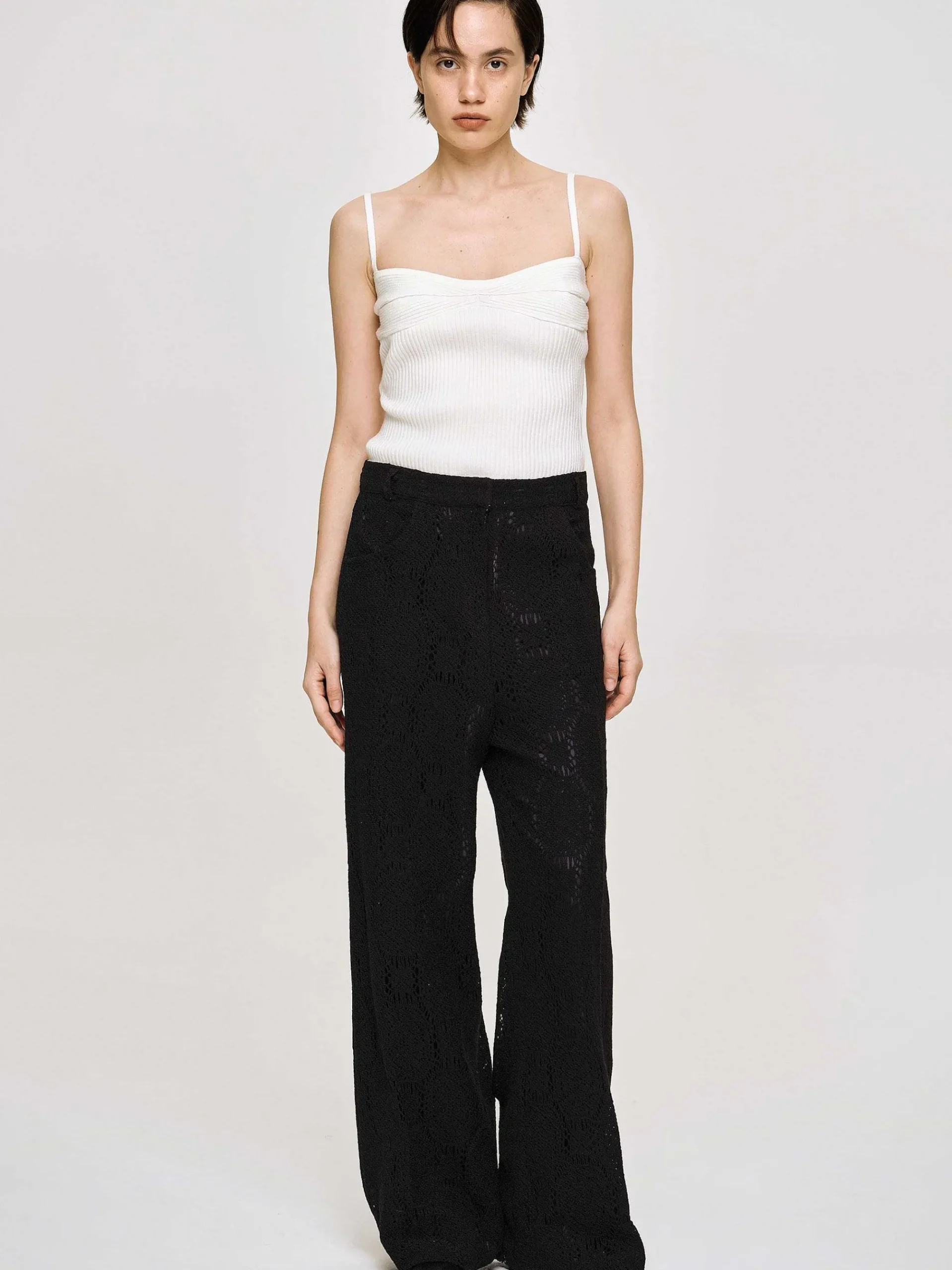Source Unknown Vêtements-Camisole En Tricot Cotele, Blanc