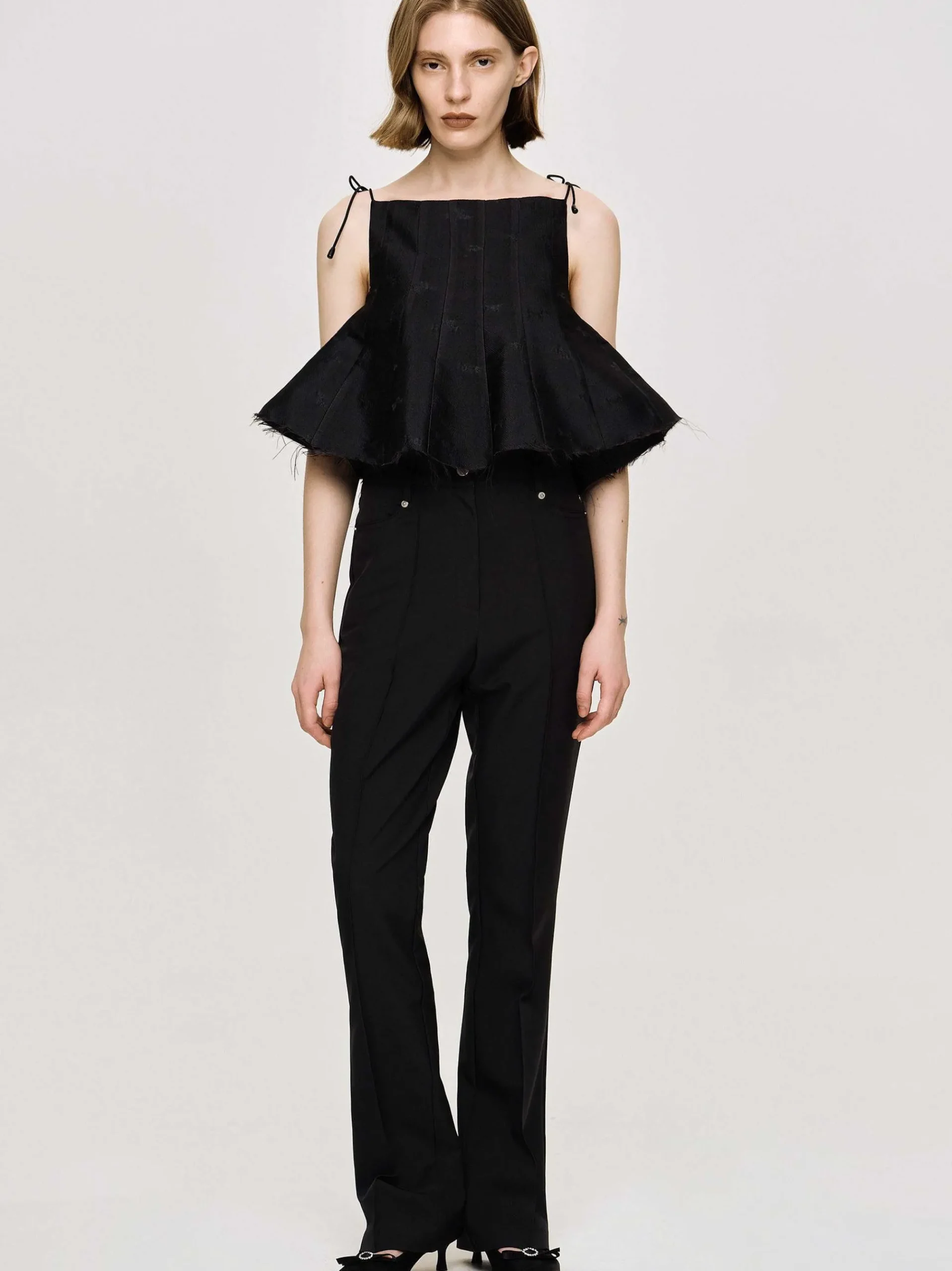 Source Unknown Vêtements-Camisole Extra Courte, Noir