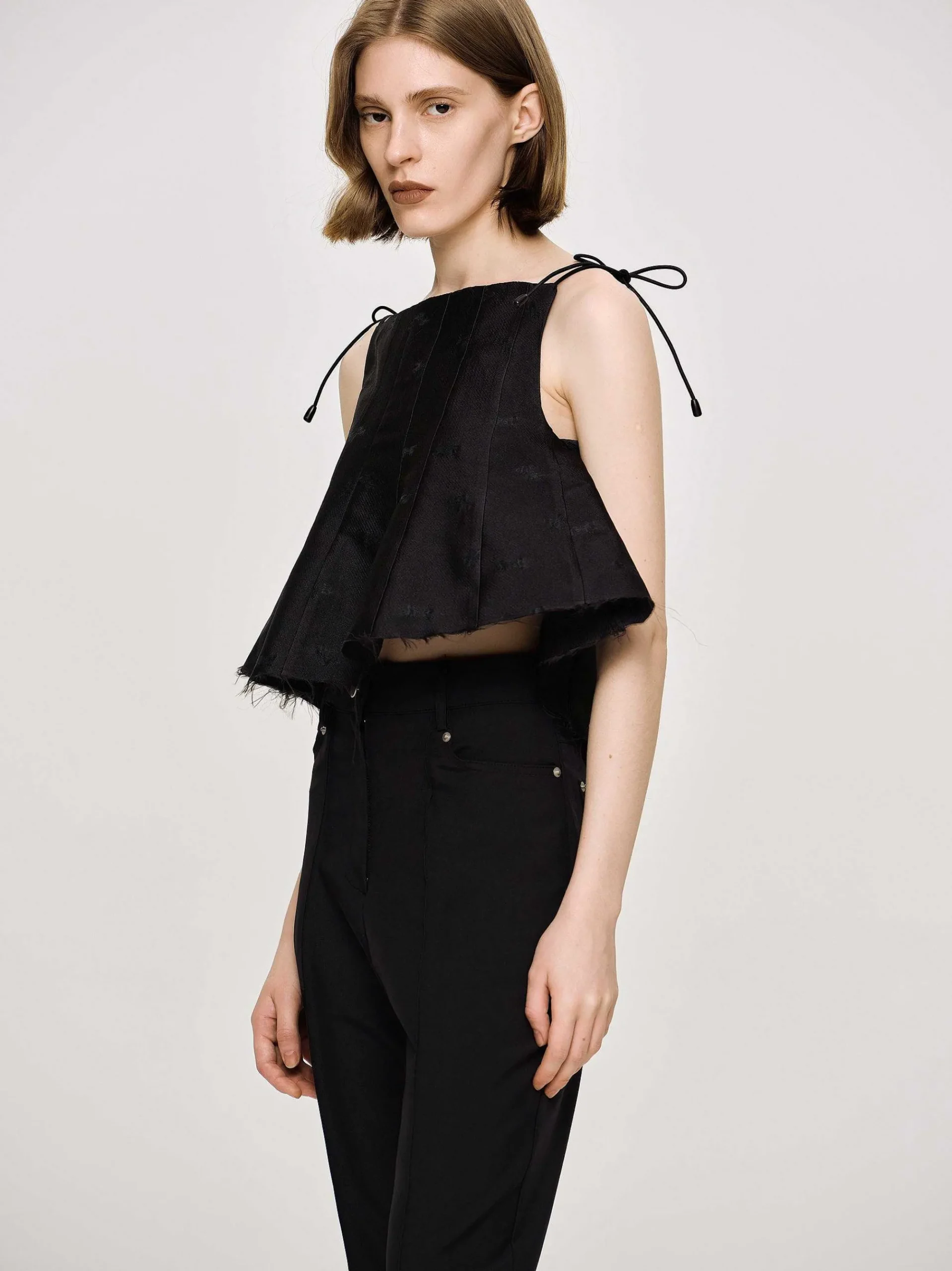 Source Unknown Vêtements-Camisole Extra Courte, Noir