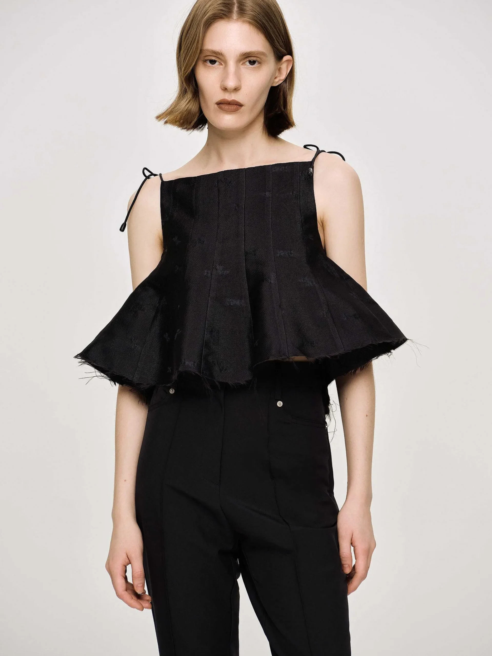 Source Unknown Vêtements-Camisole Extra Courte, Noir