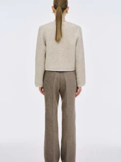 Source Unknown Vêtements-Cardigan En Laine De Tonte Mogador, Melange Beige