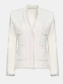 Source Unknown Accessoires-Cardigan Taille Cintree, Blanc Naturel
