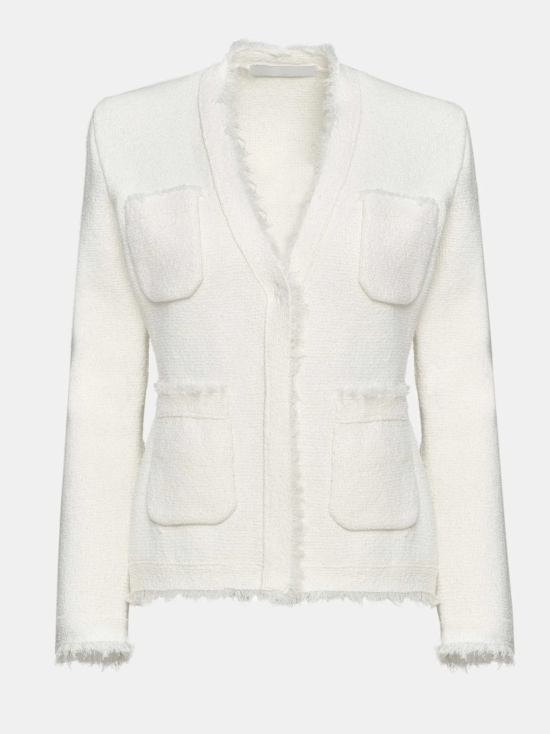 Source Unknown Accessoires-Cardigan Taille Cintree, Blanc Naturel