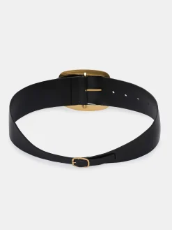 Source Unknown Accessoires-Ceinture A Grande Boucle A Ardillon, Noire