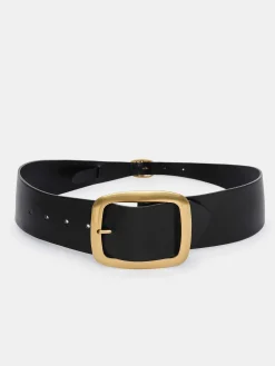 Source Unknown Accessoires-Ceinture A Grande Boucle A Ardillon, Noire