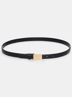 Source Unknown Accessoires-Ceinture Effet Croco A Boucle Plate, Dore
