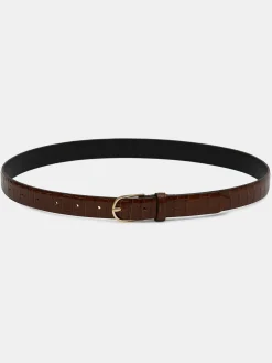 Source Unknown Vêtements-Ceinture Effet Croco, Marron