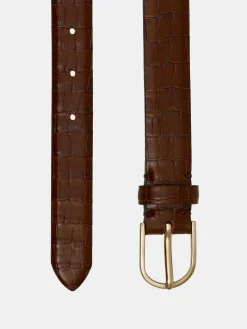 Source Unknown Vêtements-Ceinture Effet Croco, Marron