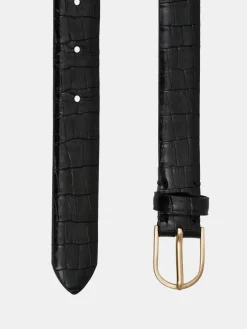 Source Unknown Vêtements-Ceinture Effet Croco, Noire