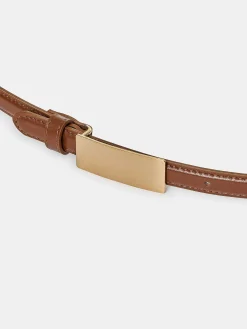 Source Unknown Accessoires-Ceinture En Cuir A Boucle Plate, Selle