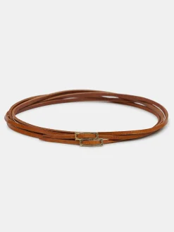 Source Unknown Vêtements-Ceinture En Cuir Double Fine, Beige