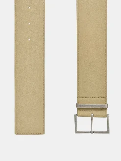 Source Unknown Accessoires-Ceinture En Daim A Boucle Carree, Nougat