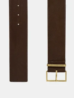 Source Unknown Accessoires-Ceinture En Daim A Boucle Carree, Expresso