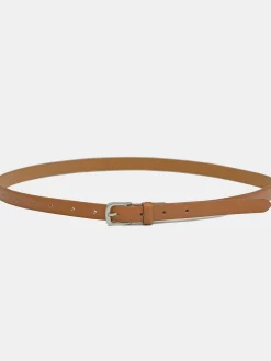 Source Unknown Accessoires-Ceinture Fine En Cuir, Camel