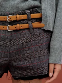 Source Unknown Accessoires-Ceinture Fine En Cuir, Camel