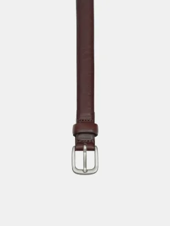 Source Unknown Accessoires-Ceinture Fine En Cuir, Marron
