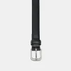 Source Unknown Accessoires-Ceinture Fine En Cuir, Noire