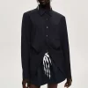 Source Unknown Accessoires-Chemise A Taille Ajustee, Bleu Marine