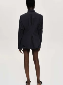 Source Unknown Accessoires-Chemise A Taille Ajustee, Bleu Marine