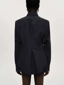 Source Unknown Accessoires-Chemise A Taille Ajustee, Bleu Marine