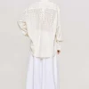 Source Unknown Accessoires-Chemise Boutonnee Surdimensionnee En Pointelle, Ivoire