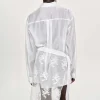 Source Unknown Accessoires-Chemise Boutonnee Transparente, Blanche