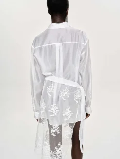 Source Unknown Accessoires-Chemise Boutonnee Transparente, Blanche