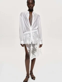 Source Unknown Accessoires-Chemise Boutonnee Transparente, Blanche