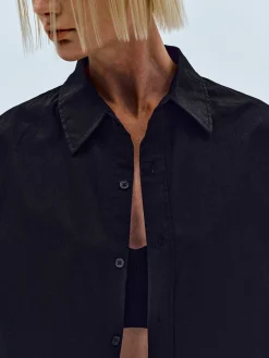 Source Unknown Accessoires-Chemise En Coton Over-Fit, Noir