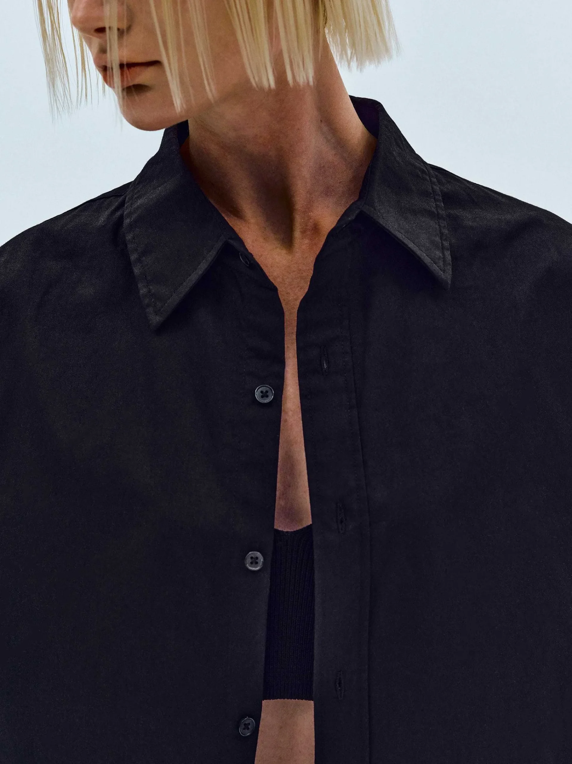 Source Unknown Accessoires-Chemise En Coton Over-Fit, Noir