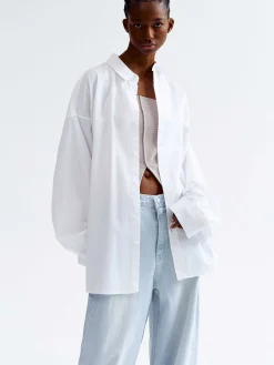 Source Unknown Accessoires-Chemise En Coton Over-Fit, Blanc