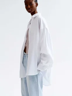 Source Unknown Accessoires-Chemise En Coton Over-Fit, Blanc