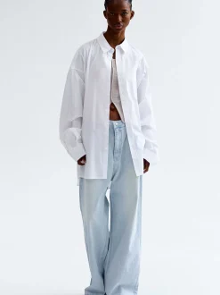 Source Unknown Accessoires-Chemise En Coton Over-Fit, Blanc