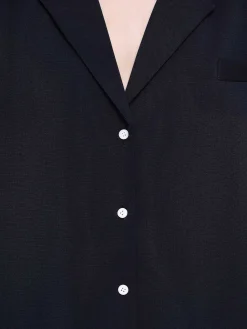 Source Unknown Vêtements D'Exterieur-Chemise Fluide Surdimensionnee, Bleu Marine