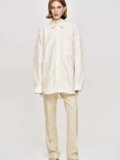 Source Unknown Accessoires-Chemise Jacquard Over-Fit, Parchemin