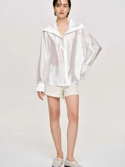 Source Unknown Hauts-Chemise Transparente A Col Marin, Blanche